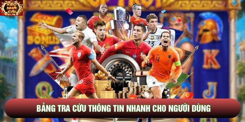 Bảng tra cứu thông tin nhanh cho người dùng